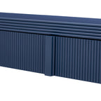 TREXM Modern Console Table with 2 Storage Drawers, Fluted Entryway Table with Rounded Silhouette for Hallway Living Room and Entryway (Navy Blue)