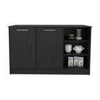 Kitchen Island Two Cabinets, Three Open Shelves