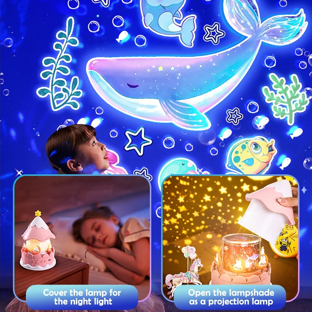 Creative Atmosphere Starry Sky Lights Music Music Music Box