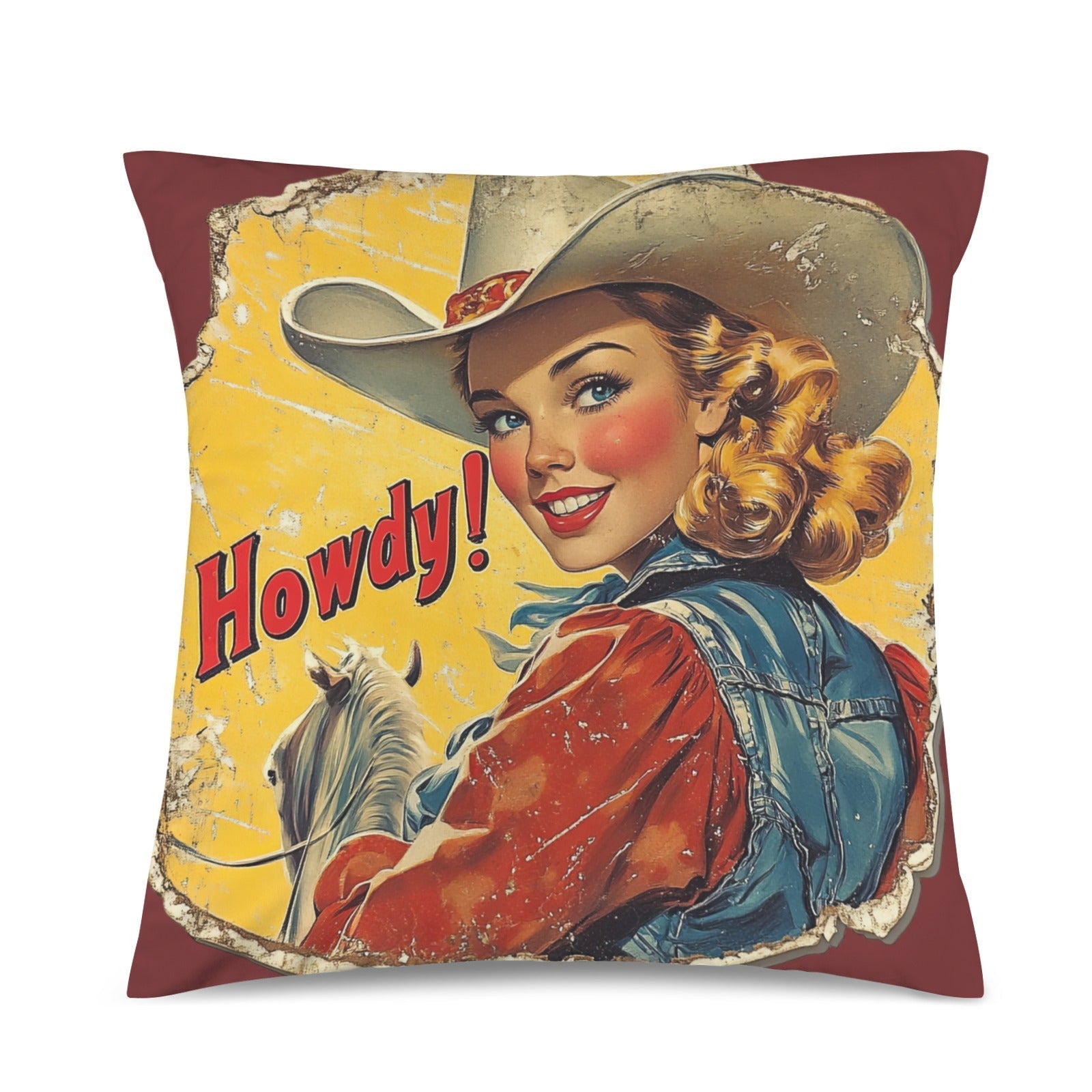 Baha Ranch Howdy Velvety Soft Pillow Case Made in America Baha Ranch Western Wear