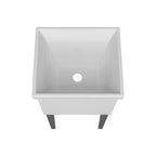 Bari Freestanding and Compact Plastic Laundry Utility Sink with Four Legs, Utility Tub for Laundry Room, Garage or Kitchen