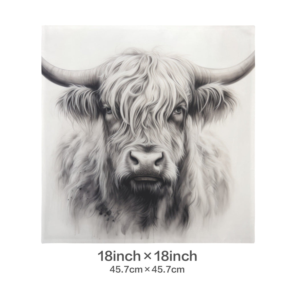 Baha Ranch Black White Highland Velvety Soft Pillow Cover Made in America Baha Ranch Western Wear