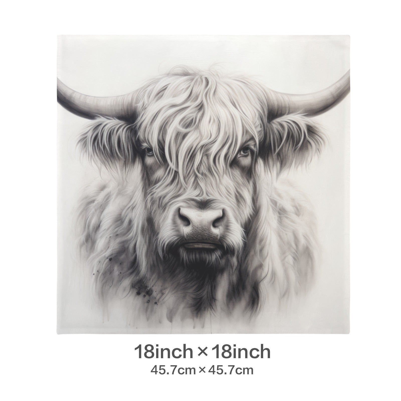 Baha Ranch Black White Highland Velvety Soft Pillow Cover Made in America Baha Ranch Western Wear