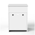 White Wooden Pet House Cat Litter Box Enclosure with Drawer and Side Table, Indoor Cat Home Nightstand for Small Cats, MDF Construction, 18.9'' W x 20.9'' D x 25'' H