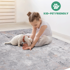 NAAR MARFI Collection 2X8 Grey / Multi / Abstract Runner Rug
