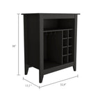 6-Bottle 1-Drawer 1-Shelf Bar Cabinet Wenge
