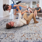 NAAR PAYAS Collection 2X3 Ivory / Grey / Traditional Doormat Rug