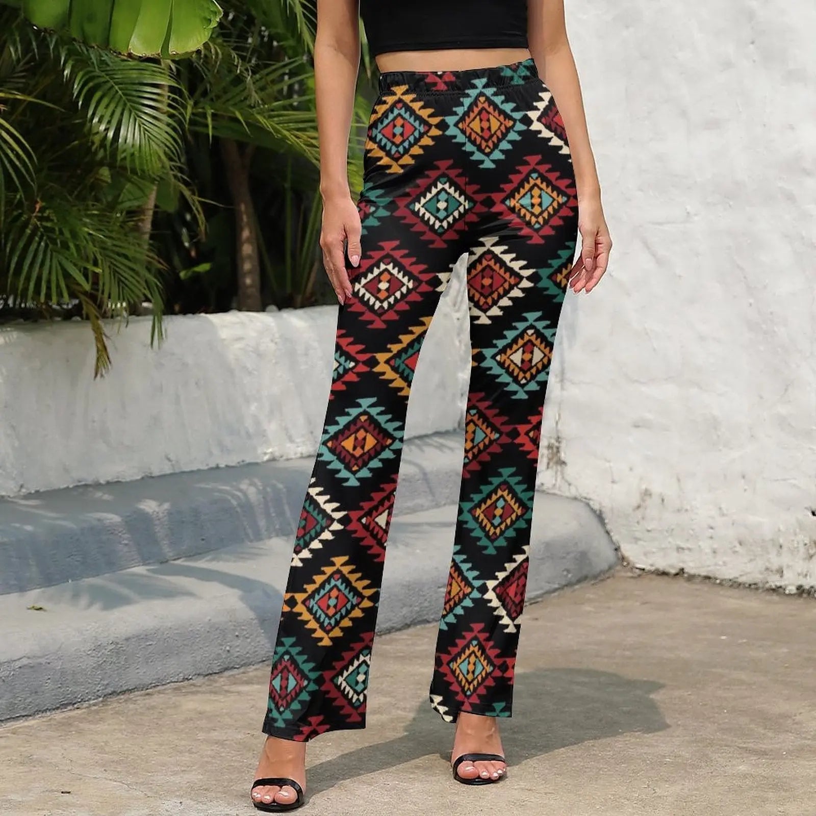 Baha Ranch Colorful Aztec Flare Pants Baha Ranch Western Wear