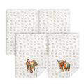 Set of 4 Minimalistic Western Highland Cow Cattle Brands Kitchen Towels Made in America Baha Ranch Western Wear