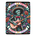 Cinco De Mayo Dia de los Muertes Throw Blanket Ultra-Soft Micro Fleece Blanket 60" x 80" Made in America Baha Ranch Western Wear