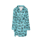 Baha Ranch Blue Cowboy Print Western Bath Robe Baha Ranch Western Wear