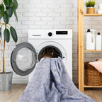 NAAR MAVAL Blue Washable Rug 5x8 Area Rug (Blue+Cream, 5' x 8')