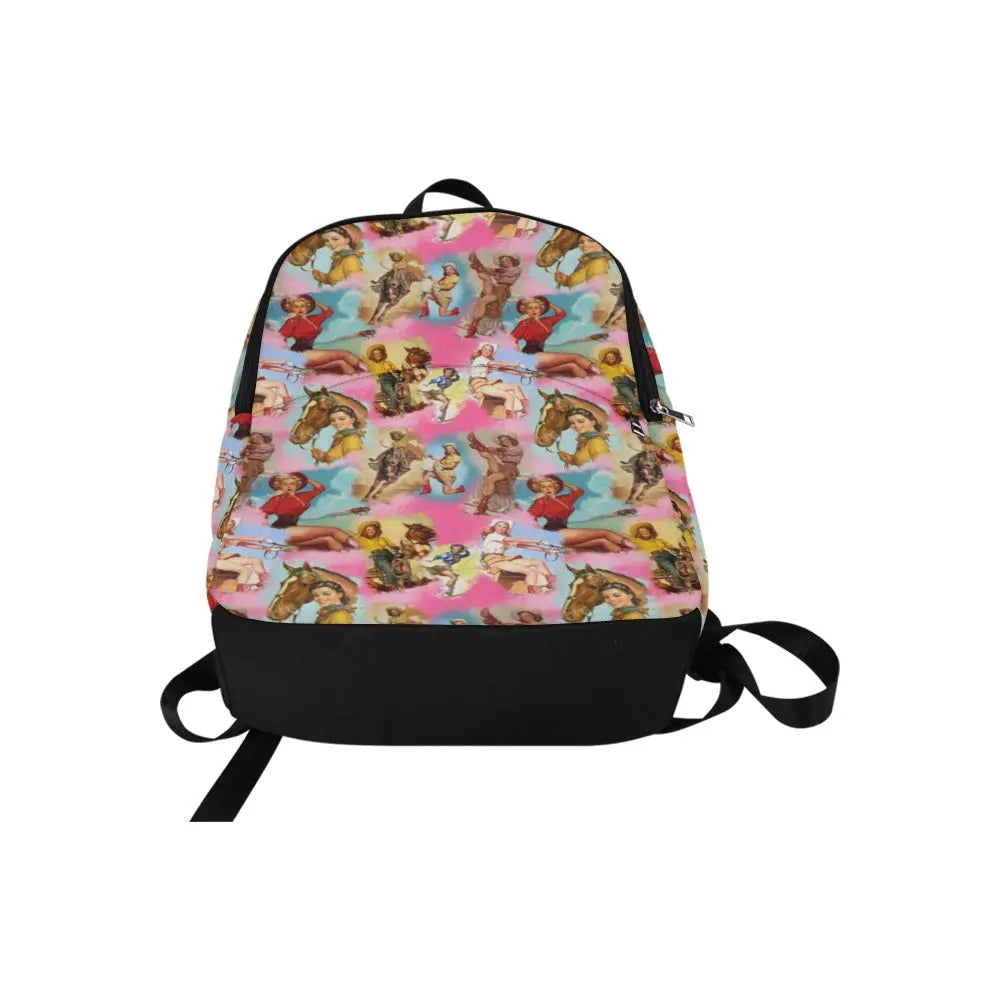 Vintage Cowgirl Collage Backpack Baha Ranch Western Wear