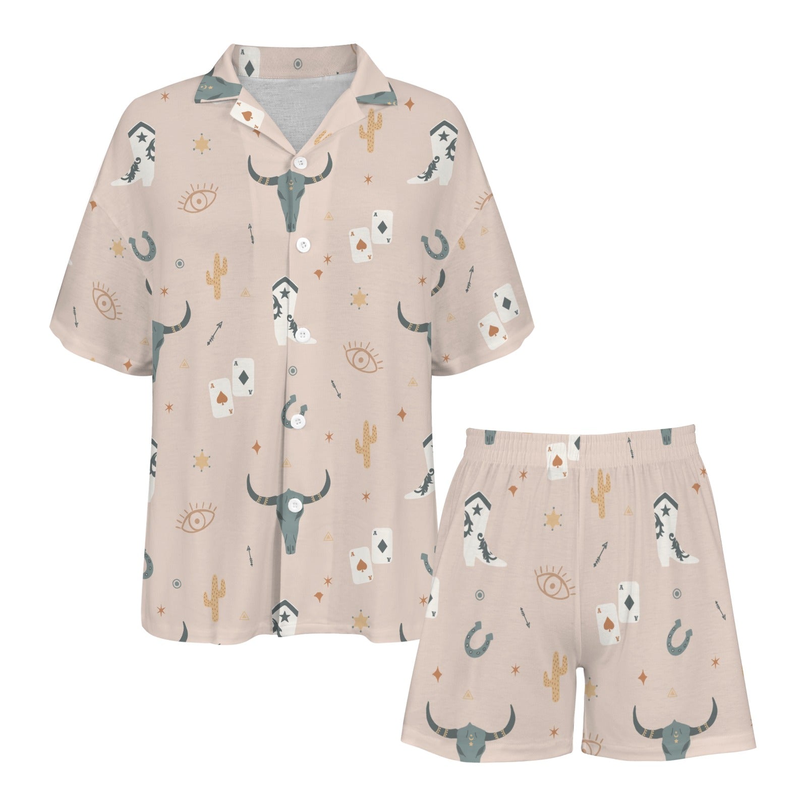 Baha Ranch Bulls & Boots Women's Pajama Set Made in America Baha Ranch Western Wear