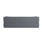 Modern Floor Sofa, with 2 Pillows, Convertible Teddy Fabric Foam Filled Bed, 15 inch Full Size Folding Mattress, Suitable for Living Room, Guest room, Game Room, Grey