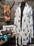 Silly Highland Cow Women's Western Bath Robe Baha Ranch Western Wear