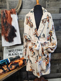 Vintage Cowgirl Women's Bath Robe Baha Ranch Western Wear