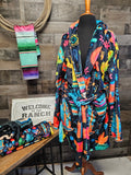 Crazy Cactus Lady Western Bath Robe Baha Ranch Western Wear