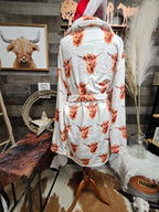 Highland Cow Women's Western Bath Robe Baha Ranch Western Wear