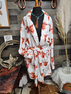 Highland Cow Women's Western Bath Robe Baha Ranch Western Wear