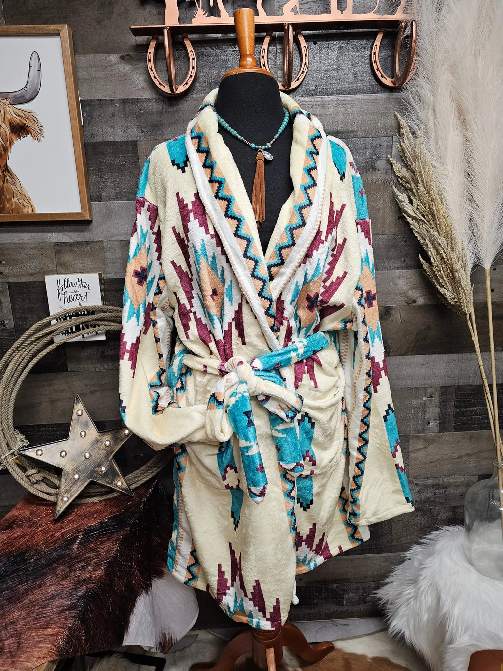 Taos Aztec Women's Bath Robe Baha Ranch Western Wear
