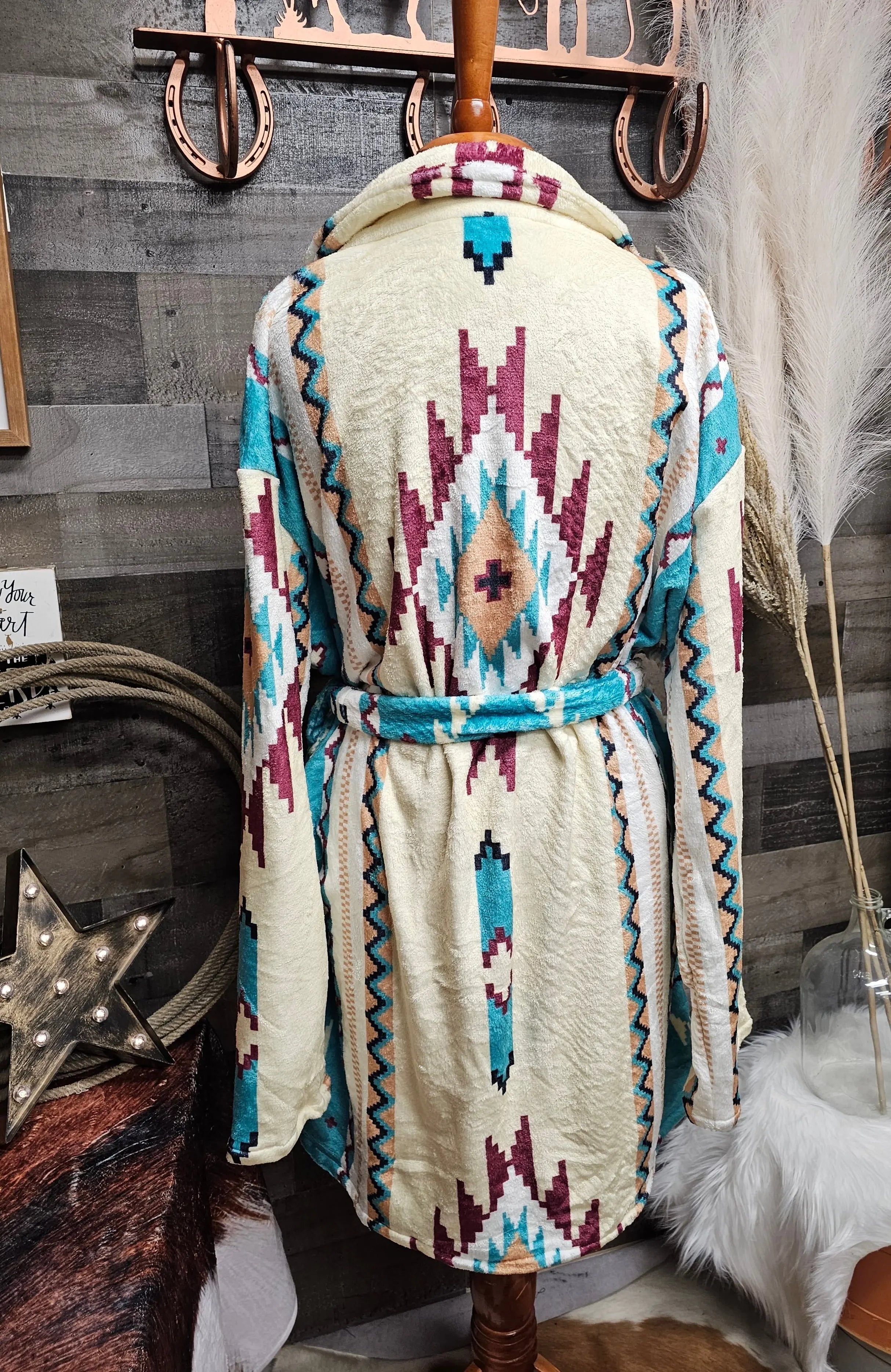 Taos Aztec Women's Bath Robe Baha Ranch Western Wear