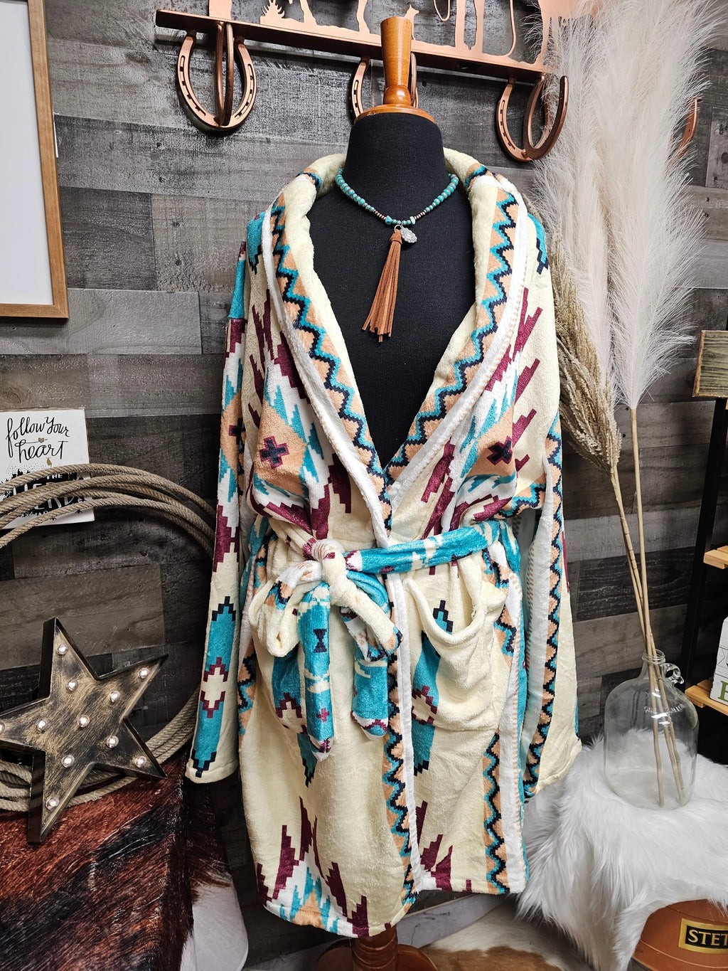 Taos Aztec Women's Bath Robe Baha Ranch Western Wear