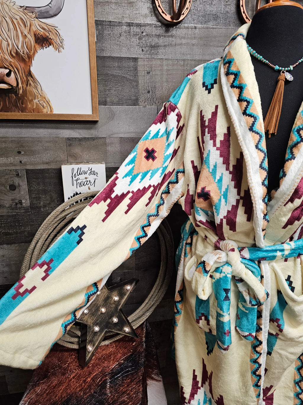 Taos Aztec Women's Bath Robe Baha Ranch Western Wear