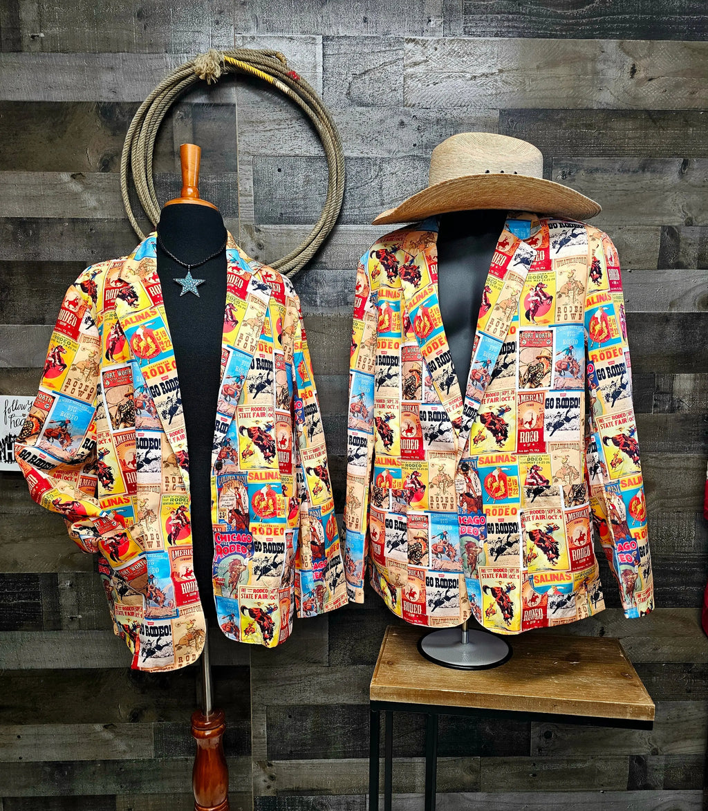 Baha Ranch Women's Vintage Rodeo Poster Blazer Baha Ranch Western Wear