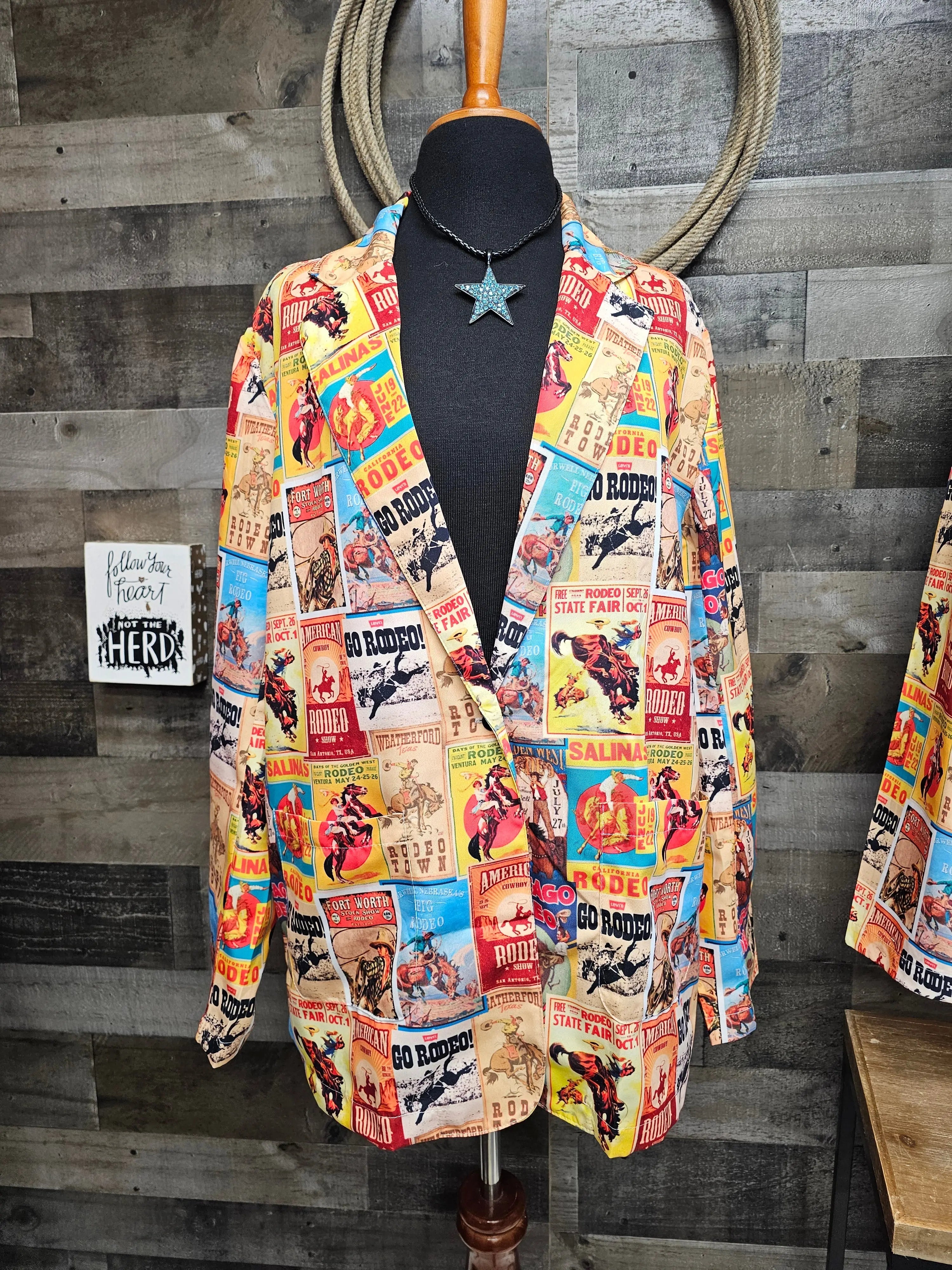 Baha Ranch Women's Vintage Rodeo Poster Blazer Baha Ranch Western Wear