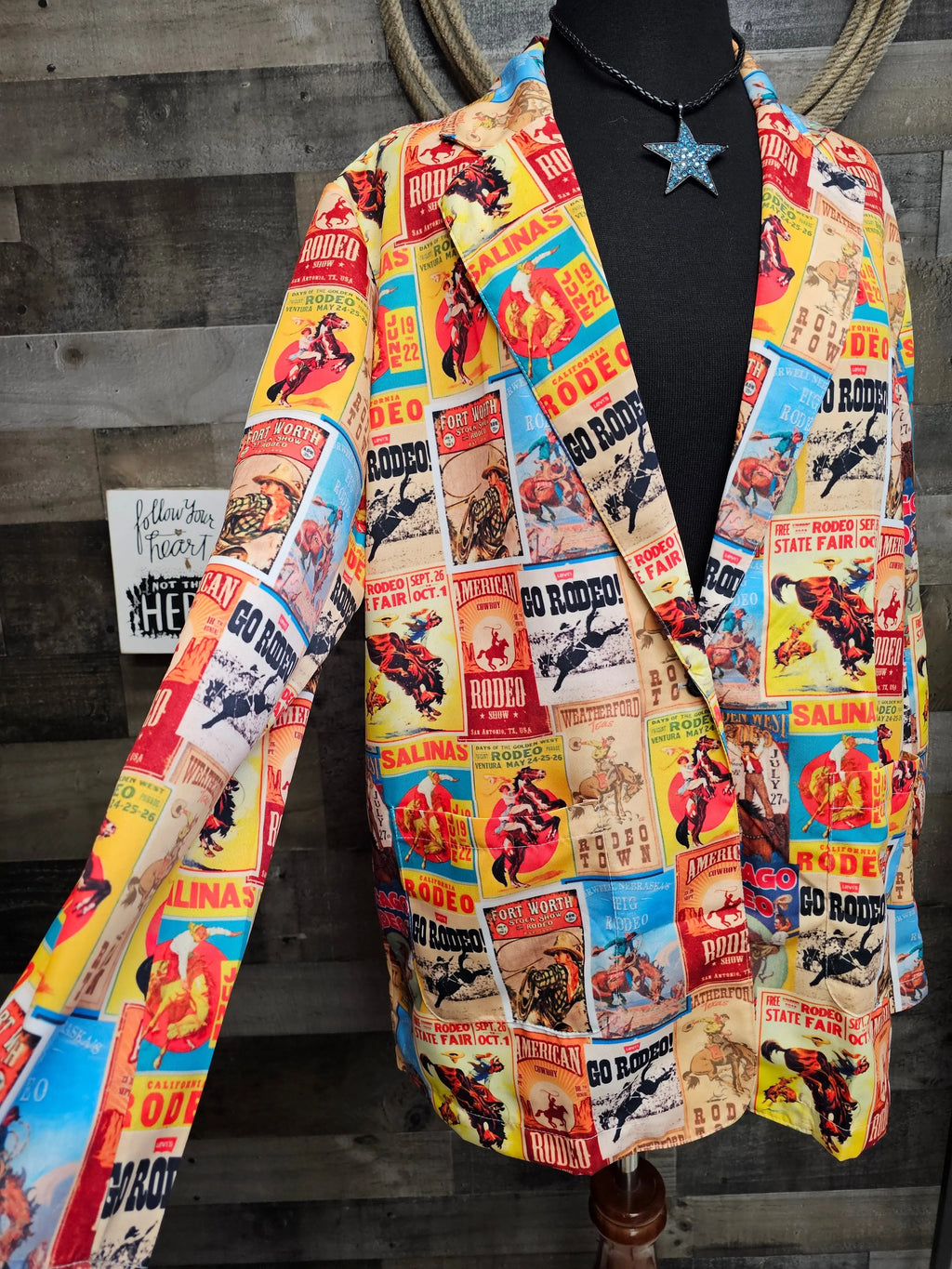 Baha Ranch Women's Vintage Rodeo Poster Blazer Baha Ranch Western Wear