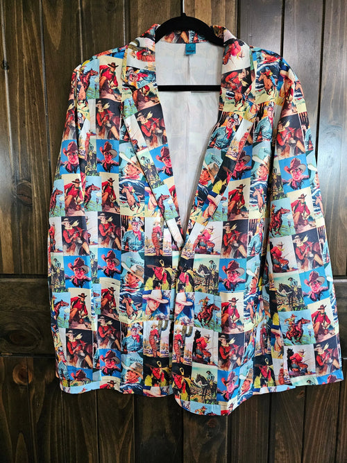Baha Ranch Cowboy Collage Women's Western Blazer Baha Ranch Western Wear