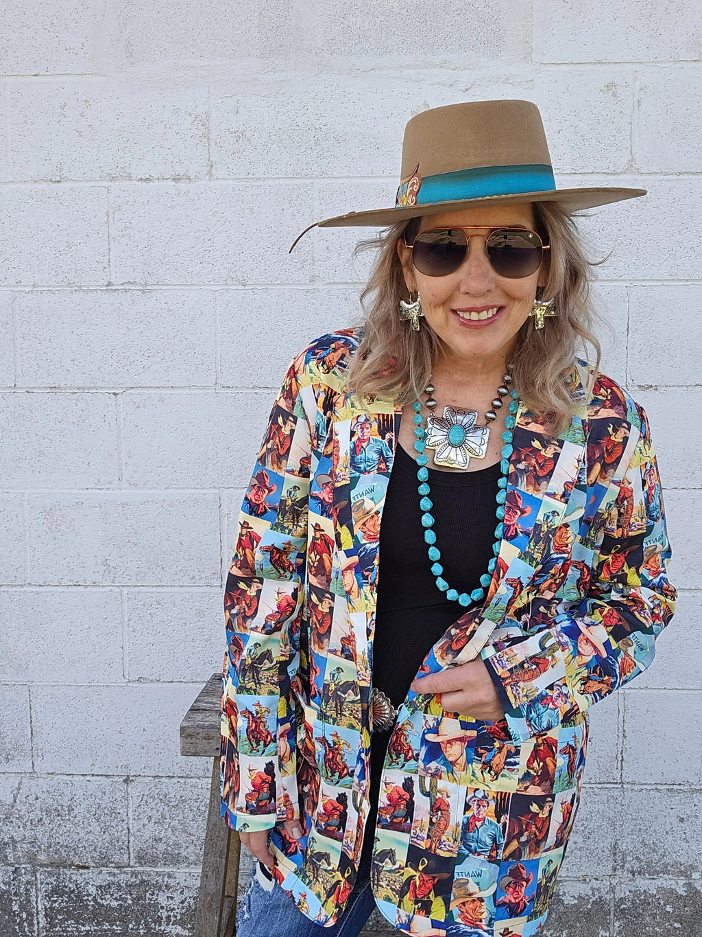 Baha Ranch Cowboy Collage Women's Western Blazer Baha Ranch Western Wear