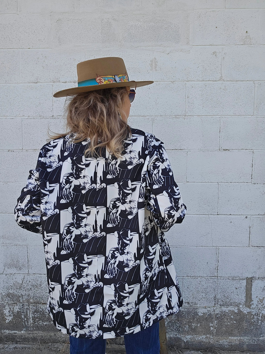Baha Ranch Black White Cowboy Women's Western Blazer Baha Ranch Western Wear