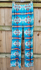 Baha Ranch Teal Aztec Flare Pants Baha Ranch Western Wear