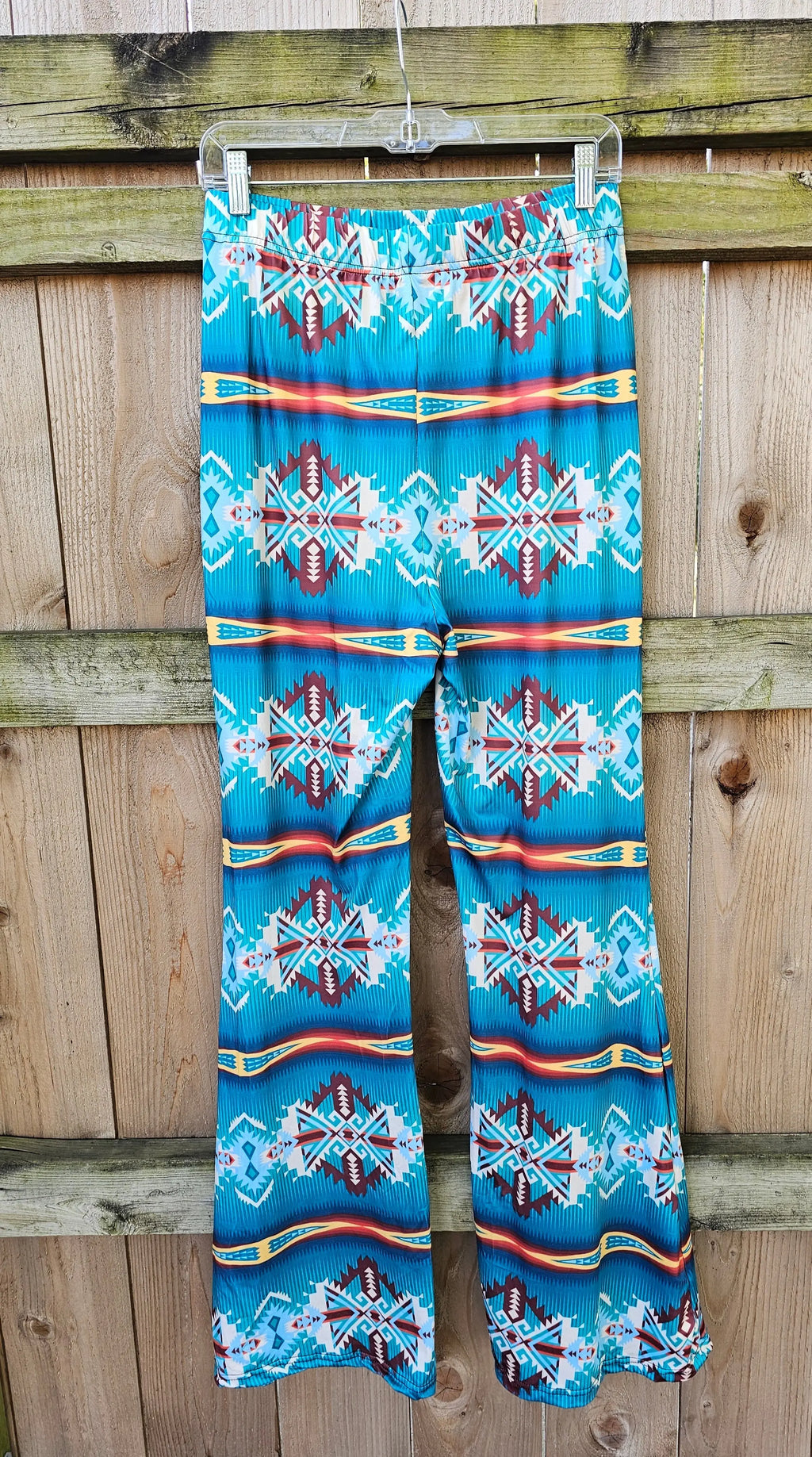 Baha Ranch Teal Aztec Flare Pants Baha Ranch Western Wear