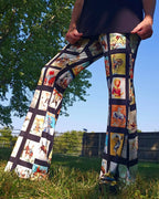 Baha Ranch Vintage Cowboy Collage Western Flare Pants Baha Ranch Western Wear