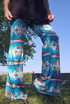 Baha Ranch Teal Aztec Flare Pants Baha Ranch Western Wear