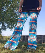 Baha Ranch Teal Aztec Flare Pants Baha Ranch Western Wear