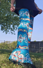 Baha Ranch Teal Aztec Flare Pants Baha Ranch Western Wear