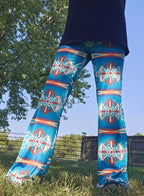 Baha Ranch Teal Aztec Flare Pants Baha Ranch Western Wear
