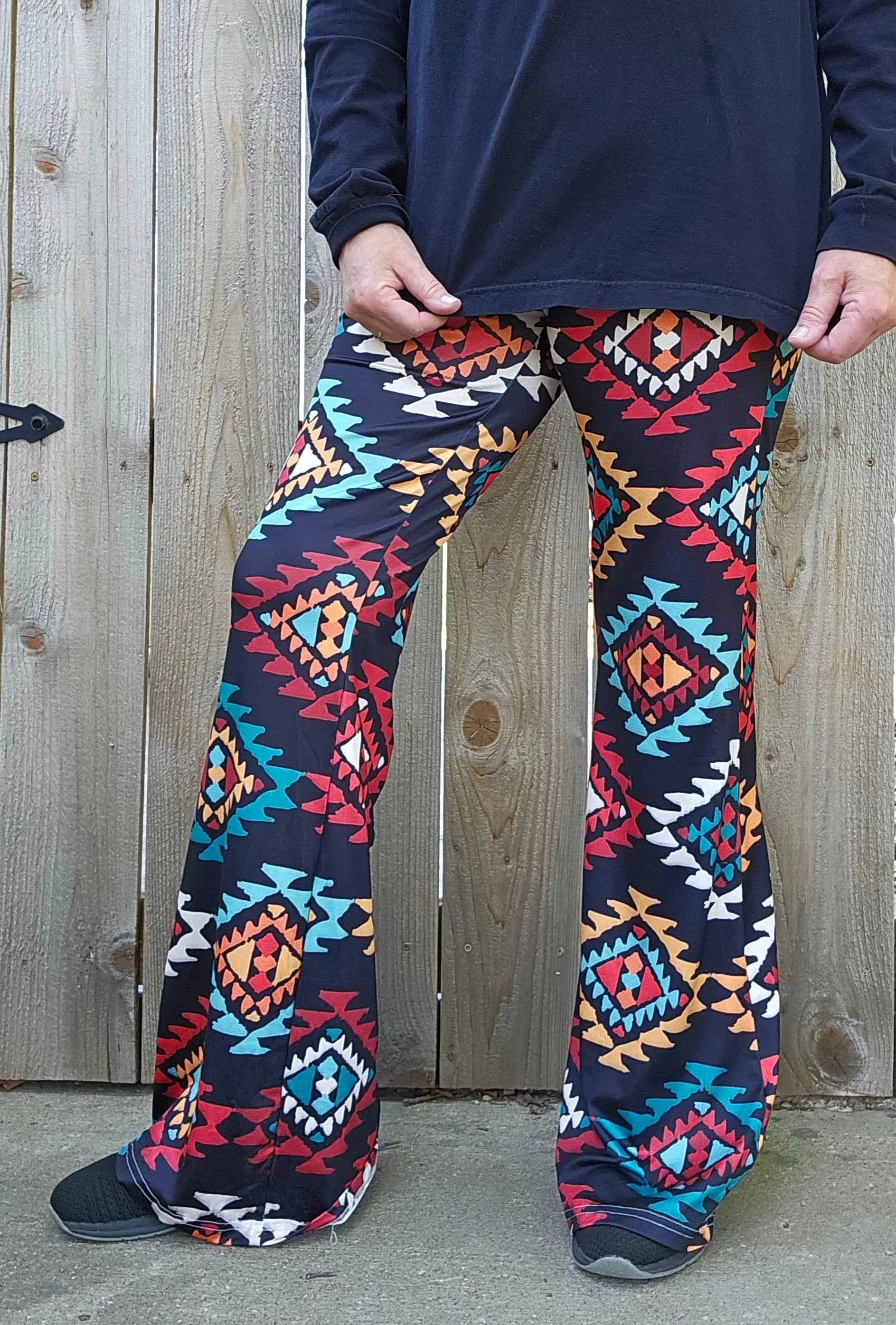 Baha Ranch Colorful Aztec Flare Pants Baha Ranch Western Wear