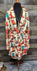 Baha Ranch Got My Boots Western Bath Robe Baha Ranch Western Wear