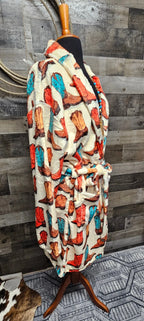 Baha Ranch Got My Boots Western Bath Robe Baha Ranch Western Wear