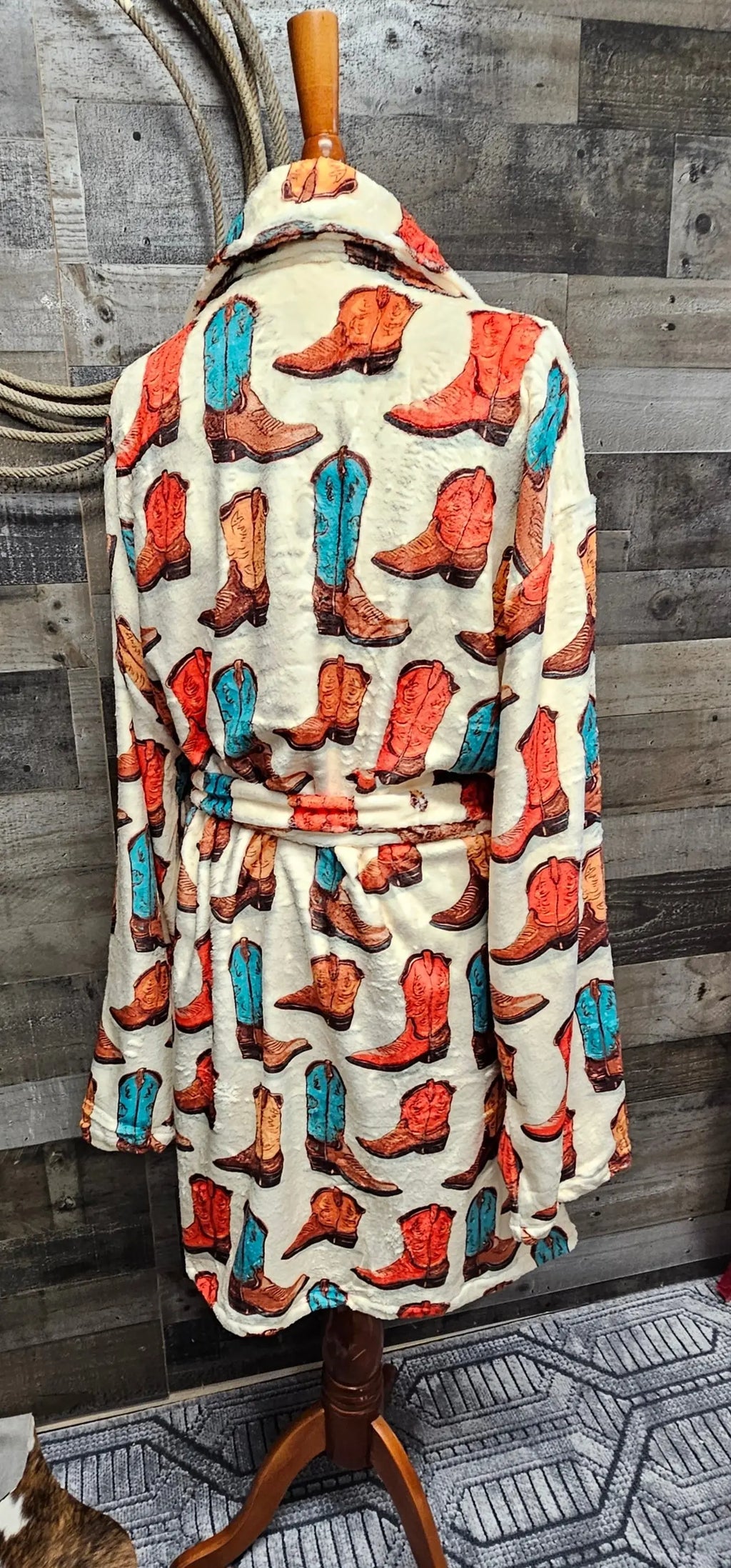 Baha Ranch Got My Boots Western Bath Robe Baha Ranch Western Wear