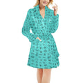 Turquoise Cattle Brands Women's Western Bath Robe Baha Ranch Western Wear