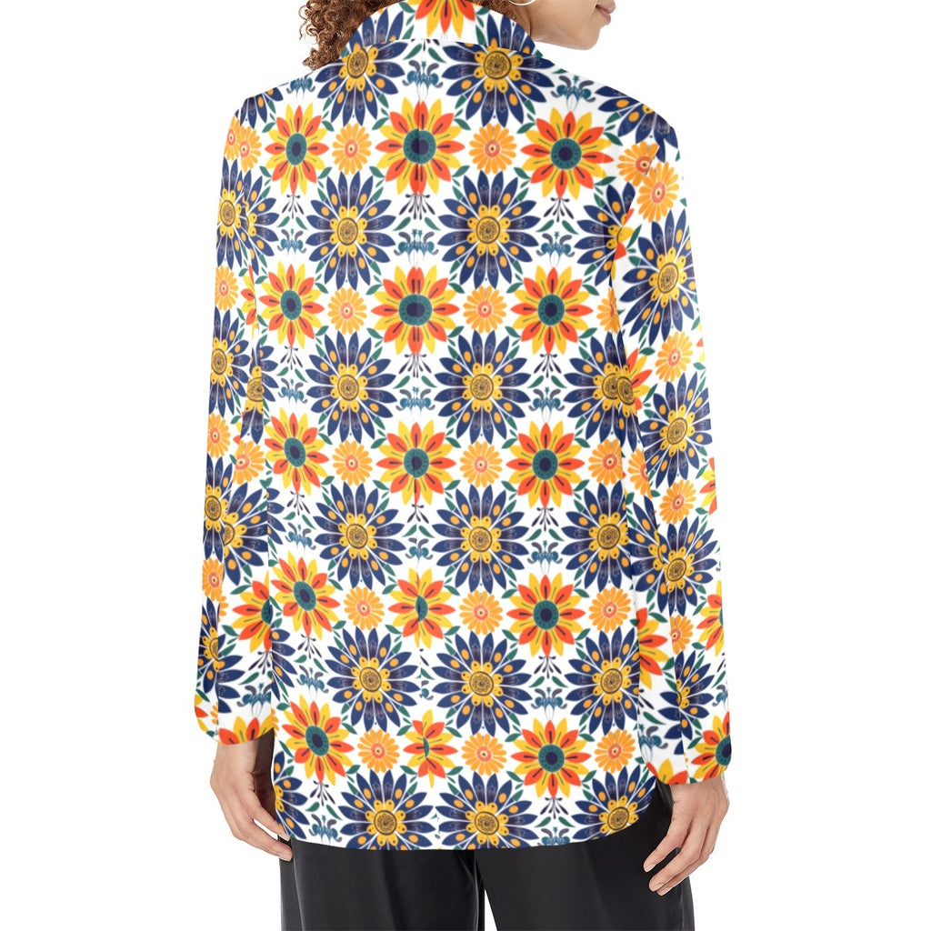 Baha Ranch Colores de Mexico Blue Yellow Mexican Floral Blazer Baha Ranch Western Wear