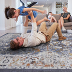 NAAR PAYAS Collection 2X3 Blue / Traditional Doormat Rug