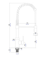 Single Handle Pull Down Sprayer Kitchen Sink Faucet