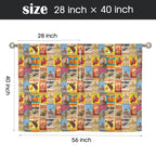 Vintage Rodeo Window Curtain 28"x40" (2-Piece) Made in America Baha Ranch Western Wear